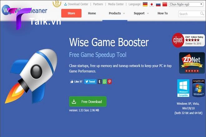 Wise Game Booster giảm giật lag