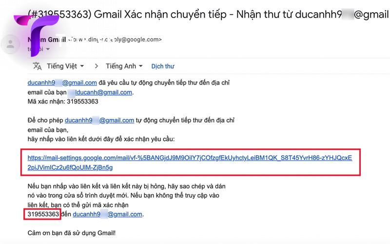 Cách liên kết 2 tài khoản gmail - chuyển tiếp thư