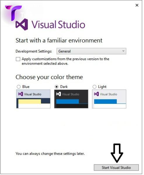 Start Visual Studio - download visual studio 2015