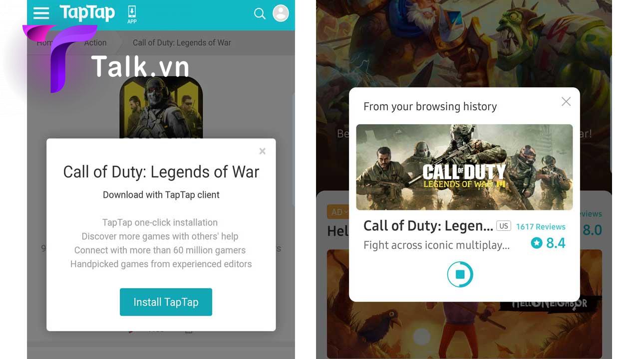 Tìm kiếm game Call of Duty Mobile trên Taptap