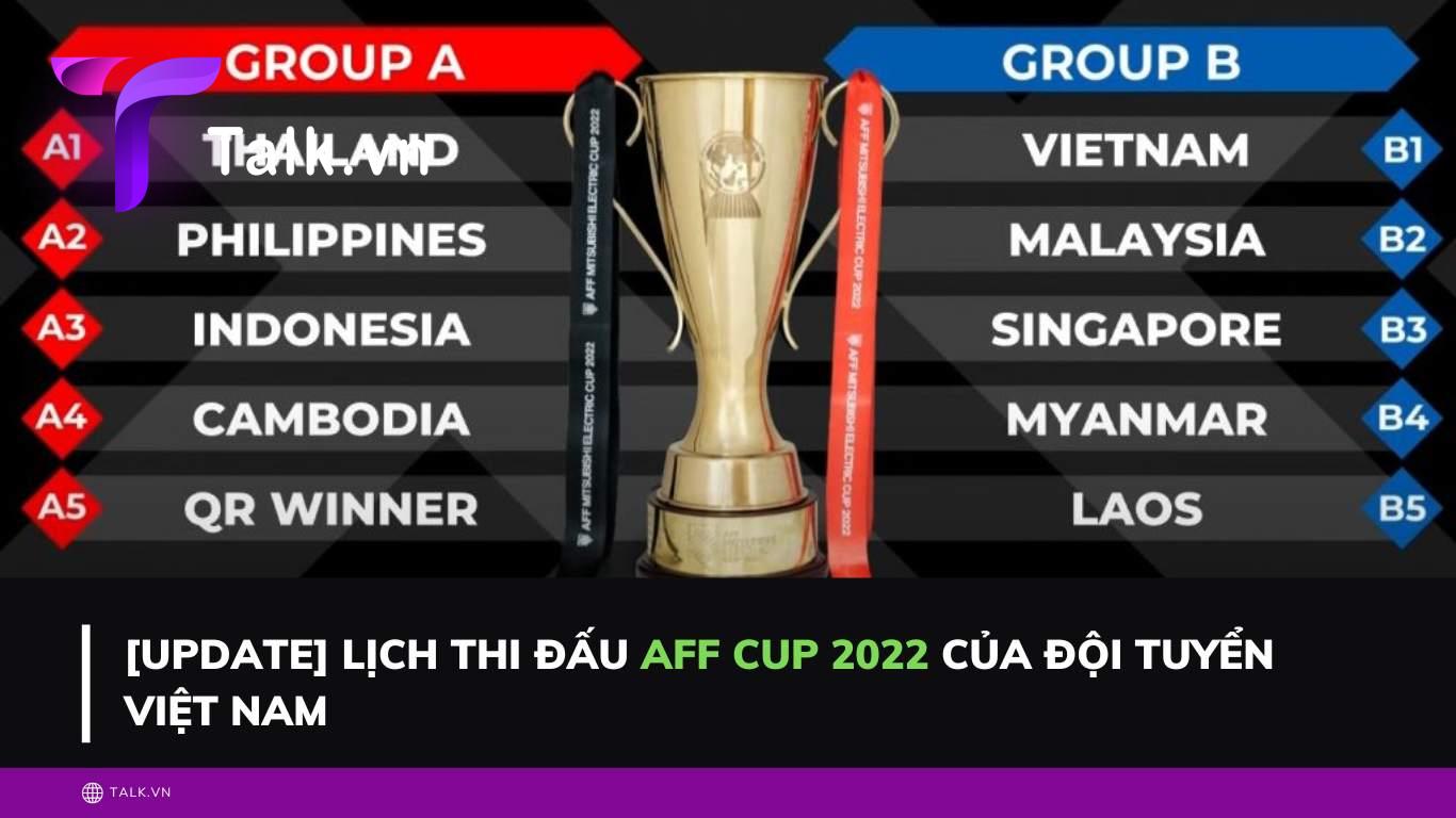 [Update] Lịch thi đấu AFF CUP 2022 của đội tuyển Việt Nam